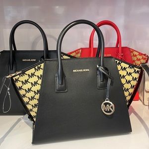 Michael Kors Avril Large Top Zip Satchel Black